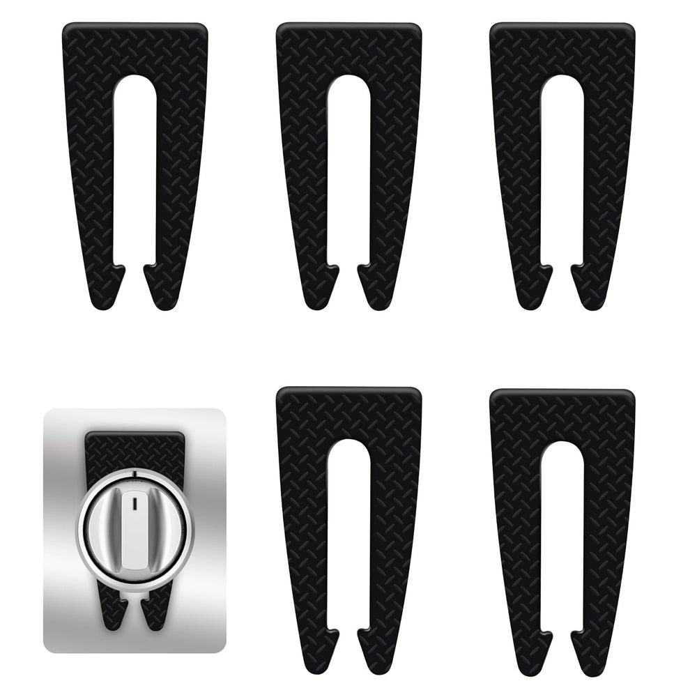 Atangee stove knob safety covers, front view, quick childproofing in minutes.