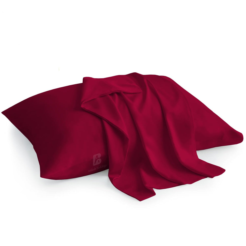 Atiksh Beddings burgundy toddler pillowcases pack for 14x20 travel pillows, soft and cozy.