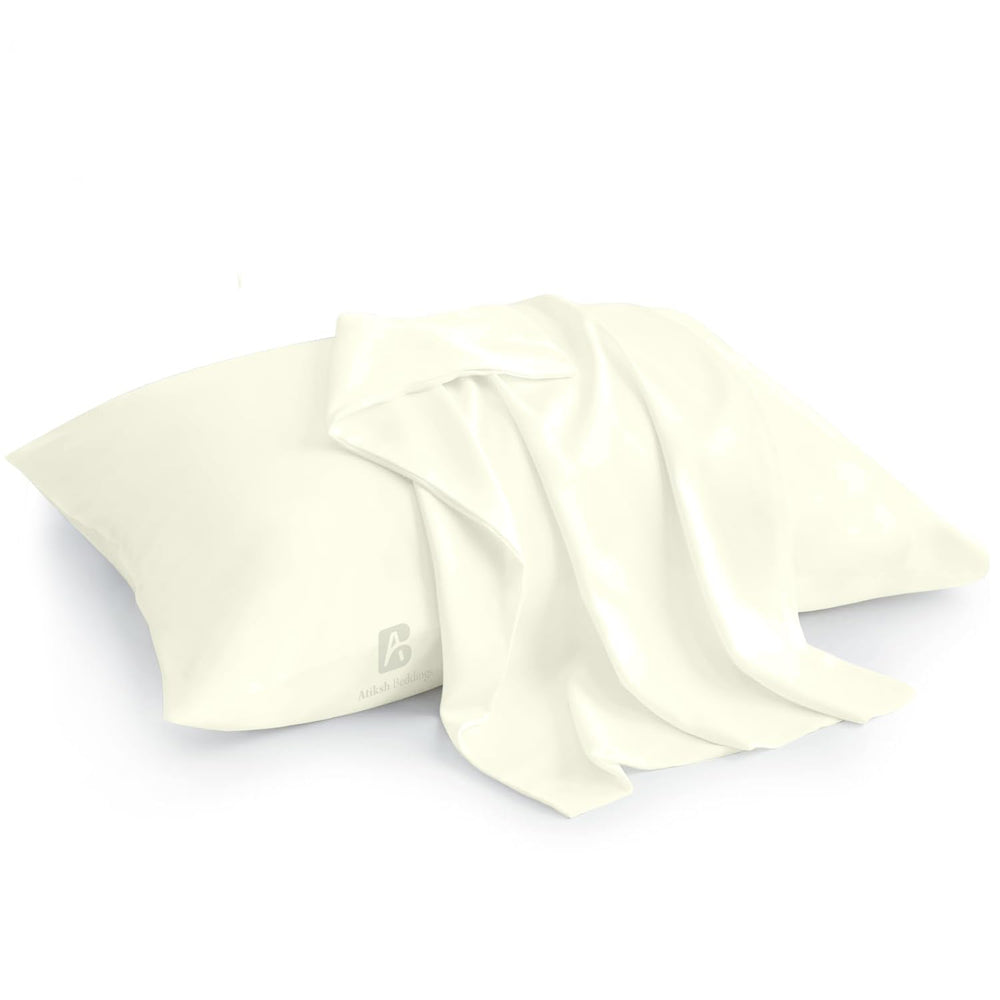 Atiksh Beddings youth pillowcase 16x22 ivory, soft and breathable for nap-time comfort.