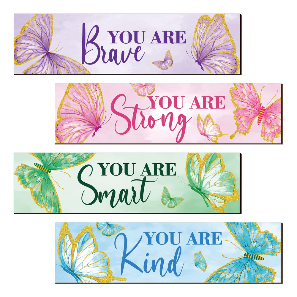 Atiloy butterfly wall decor 4-pcs collection brightens a kid's room with uplifting style.