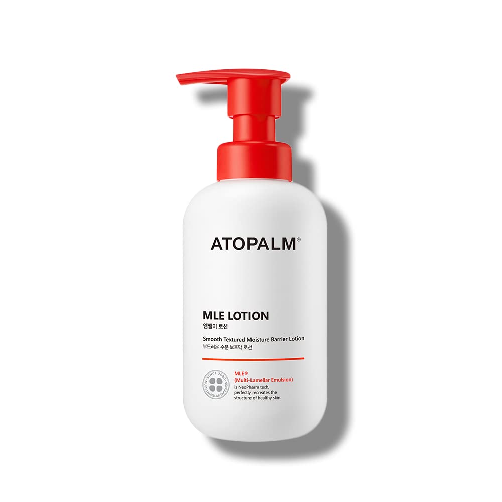 ATOPALM MLE Lotion bottle shown for easy application and long-lasting hydration.