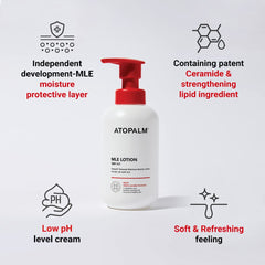 Pump dispenser of ATOPALM MLE Lotion for easy, smooth application