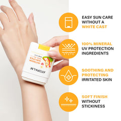 ATOPALM Outdoor Sun Stick uses mineral blockers with lightweight, non-greasy protection.