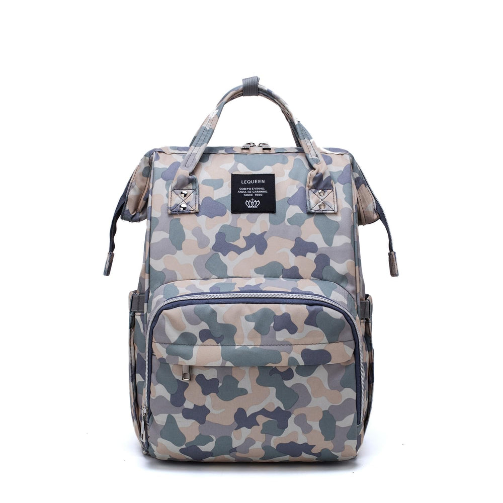 Atsabdas camo diaper bag backpack with stroller straps keeps essentials within easy reach.