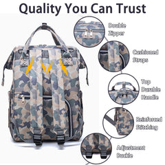 Atsabdas camo bag organizes gear with multiple pockets for quick access.