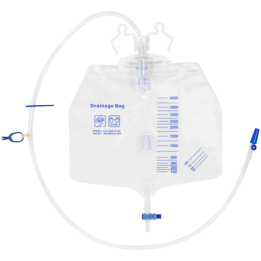 Atsuhut 4000mL urinary drainage bag with clear graduations for quick monitoring.
