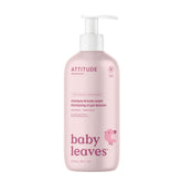 ATTITUDE baby two-in-one shampoo bottle front, fragrance-free formula for sensitive skin.