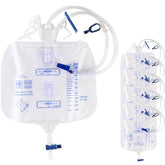 Atwlux 5-pack urinary drainage bags 2000ml for reliable home or clinical use with easy monitoring