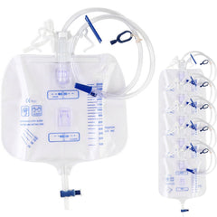 Atwlux 5-pack urinary drainage bags 2000ml for reliable home or clinical use with easy monitoring