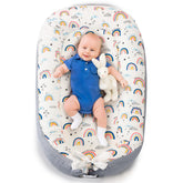 Aufona baby lounger soft-organic-cotton nest provides cozy newborn comfort.