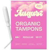 August Organic Cotton Tampons package display for easy shopping