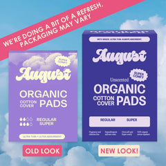 August super pad with wings for heavy flows and secure protection.