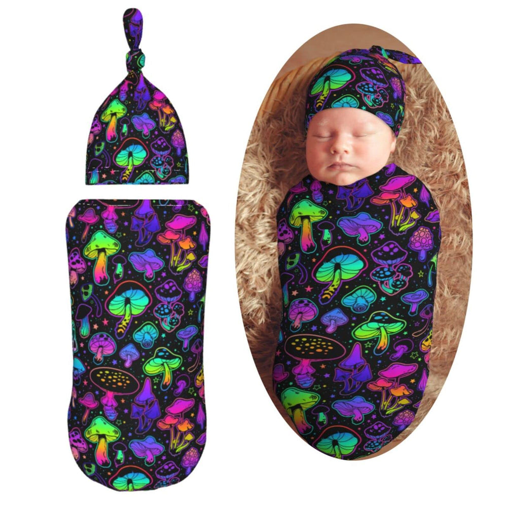 AuHomea mushroom newborn swaddle blanket fabric texture for gentle touch