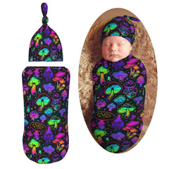 AuHomea mushroom newborn swaddle blanket fabric texture for gentle touch