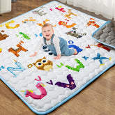 Aukdin baby play mat 71 by 59 cm with thick cushioning for soft landings.