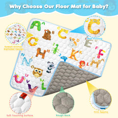 Aukdin foldable and machine-washable play mat for easy cleaning.