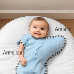 Aullar swaddle with two-way zipper enables quick diaper changes