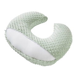 Aullar nursing pillow showing baby feeding in cradle hold.