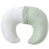 Aullar nursing pillow cover green, front view, for ergonomic feeding comfort.