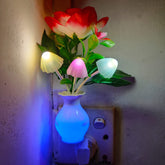 AUSAYE mushroom-cap night light emits a soft glow for cozy evenings.