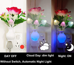 AUSAYE rose-flower night light adds mood with gentle color shifts.