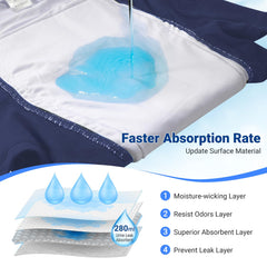 AutoTime underwear front absorbent area detail for daytime protection.