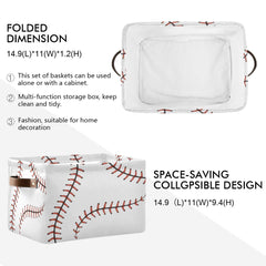 AUUXVA baseball storage basket showing durable handles for quick carry.