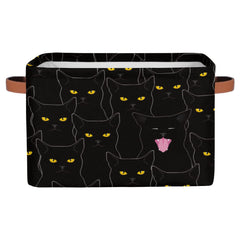 AUUXVA Cute Black Cat storage bin front view for stylish toy and book storage