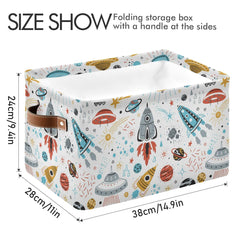 AUUXVA large rectangular basket measures 15 by 11 by 9-5 inches.