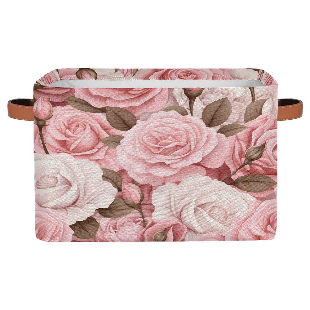 AUUXVA SEULIFE rose pink foldable basket front view for stylish organization