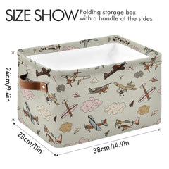 AUUXVA Storage Basket brown leather handles provide easy grip and mobility.