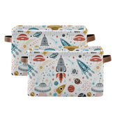 AUUXVA storage basket cube featuring space rocket design for kid's room organization.