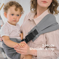 AUYEAZGO toddler carrier offers back support for a comfortable carry.