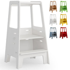 AVDAR toddler standing stool with wooden base for stable kitchen tasks.
