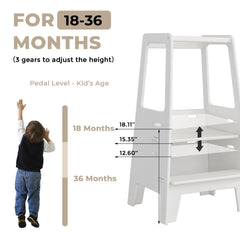 AVDAR wooden toddler stool featuring easy-grip handles for safe climbing.