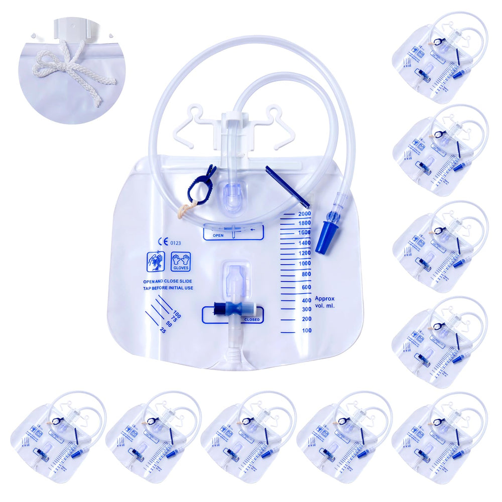 Avefove urinary bag with anti-reflux chamber improves backflow control during care.