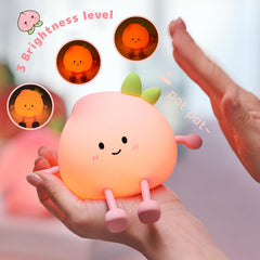 AVEKI peach night light with touch control and rechargeable battery.
