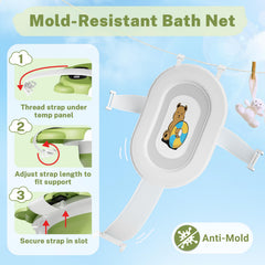 AVIDOR baby bathtub with soft cushion interior supporting baby's spine