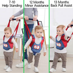AVIZCVE baby walker harness in use, guiding toddler safely with caregiver support.