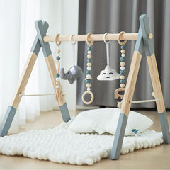 Avrsol wooden baby play gym foldable frame for space-saving setup