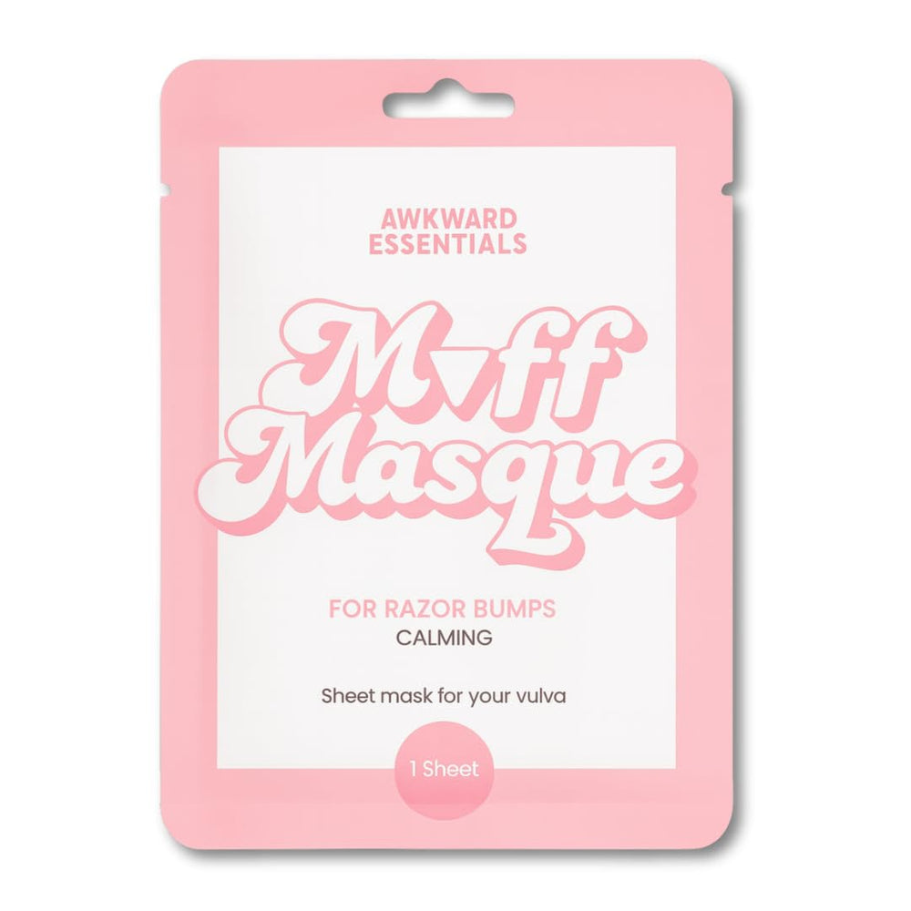 Awkward Essentials Muff Masque packaged vajacial mask for at-home hydration and gentle care.
