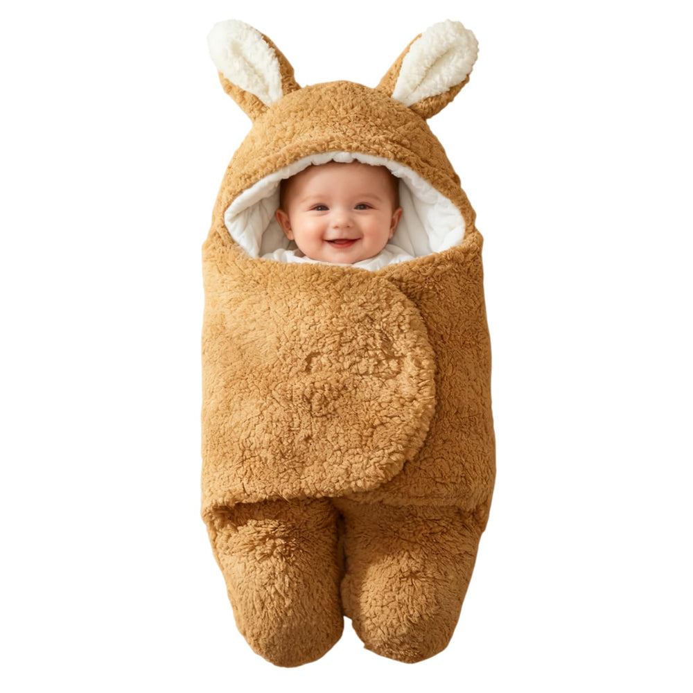 AWSOLAR swaddle with cashmere outer layer for cozy newborn warmth.