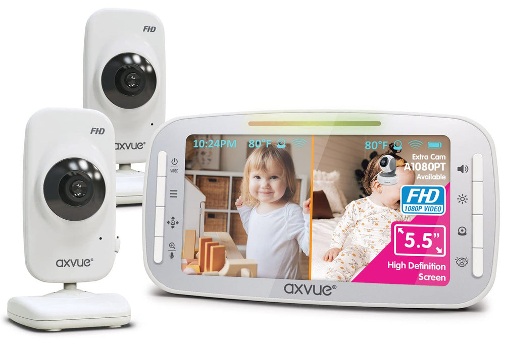 Axvue 1080p main display delivers crystal-clear baby view for confident monitoring