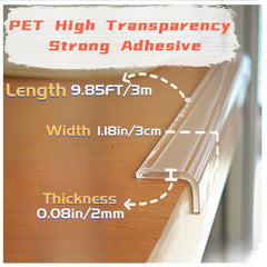 AYHOUKG transparent edge protector blends with décor on a furniture edge.