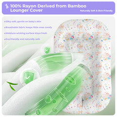 Azopesy bamboo-rayon cover on lounger provides breathable temperature control.