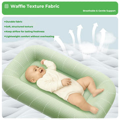 Azopesy lounger wraparound bumper in action providing gentle neck and spine support.