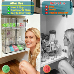 Azorteja 5-pack stackable bins maximize countertop space for neat storage