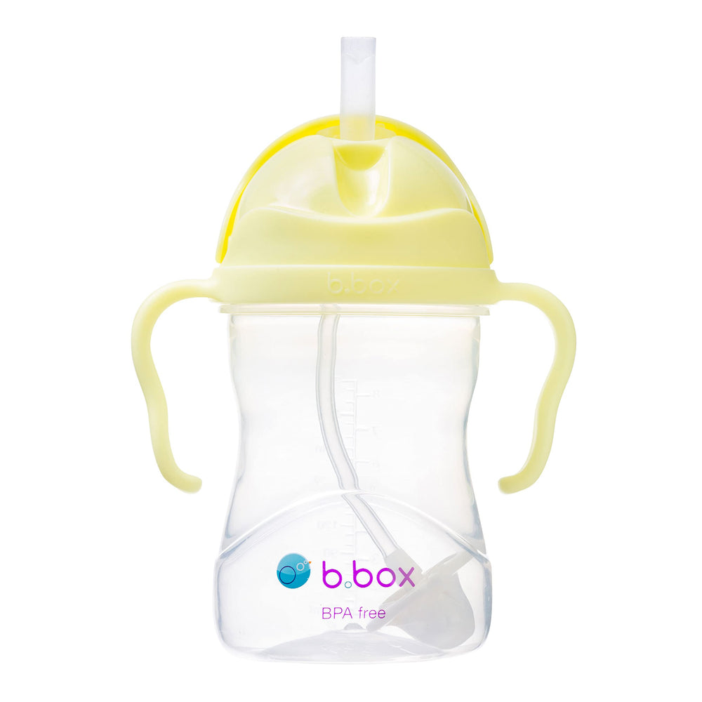 b.box sippy cup banana split weighted straw enables angled drinking