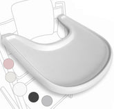 Babarta high chair tray in matte white with Stokke Tripp Trapp V2; easy to install.