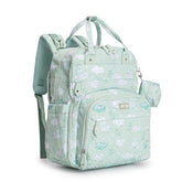 BabbleRoo diaper bag backpack front view shows easy-access design for on-the-go families.
